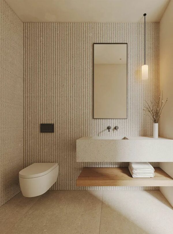 een japandi badkamer