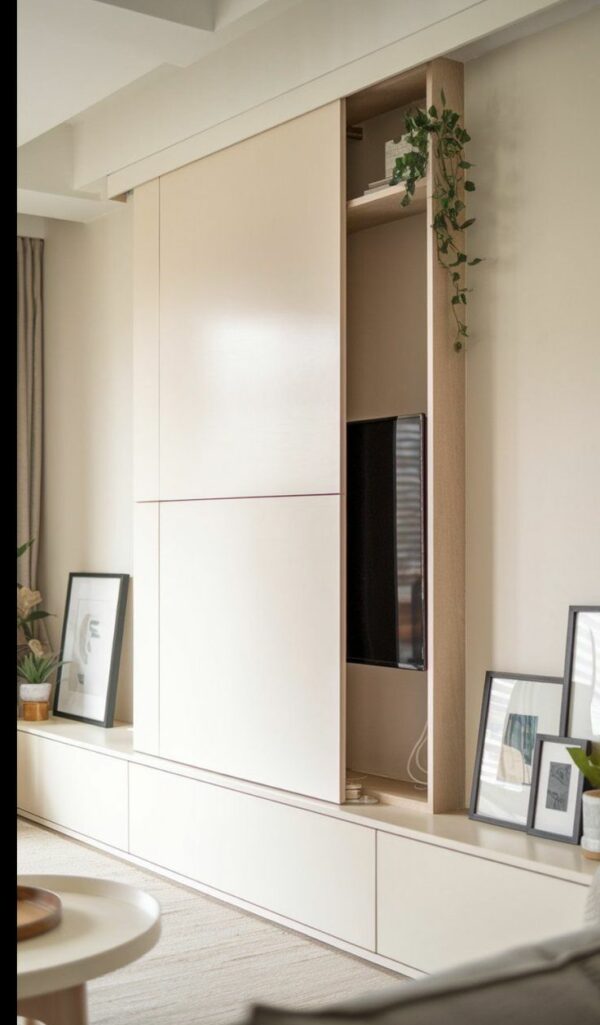 tv verstopt in kast woonkamer 