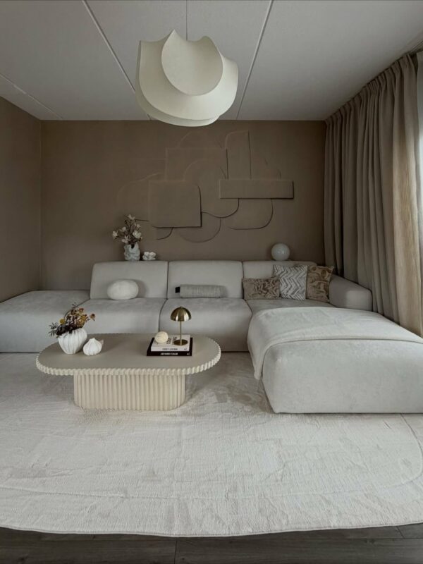 Bruin met wit combineren woonkamer